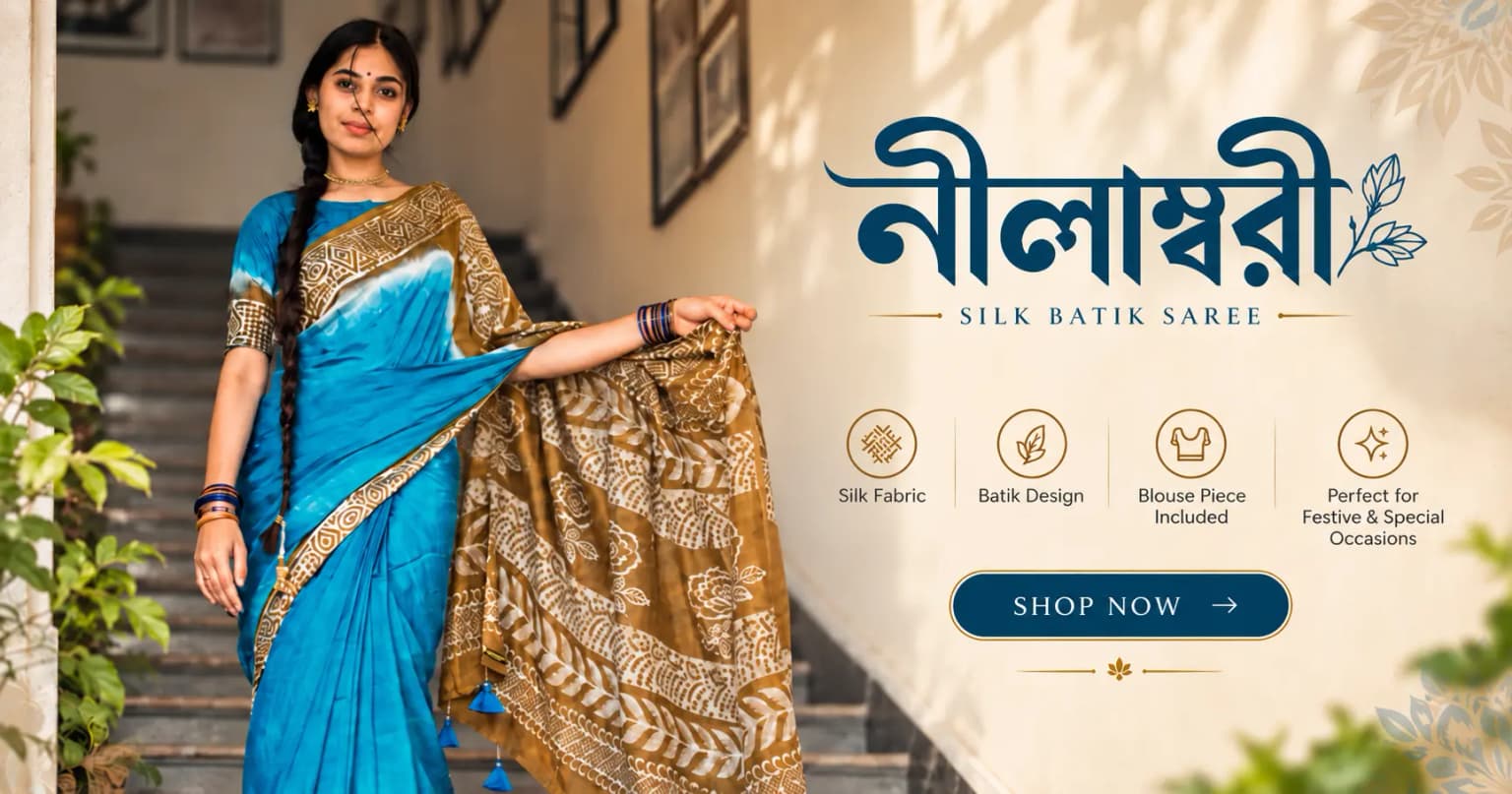 নীলাম্বরী – Silk Batik Saree image 1